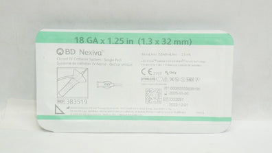 BD 383519 Nexiva Closed IV Cath. System - Single Port 18Ga x 1.25inch 0.5mL